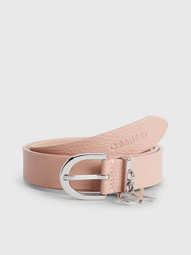 Calvin Klein USA Leather Logo Womens Belt Pink 3764082-DP